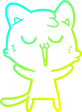 Bir insan tarafından çizilmiş çizgi film kedisinin soğuk çizgi çizimi.