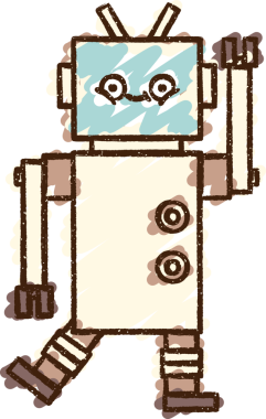 Bir insan tarafından çizilen robot tebeşiri.