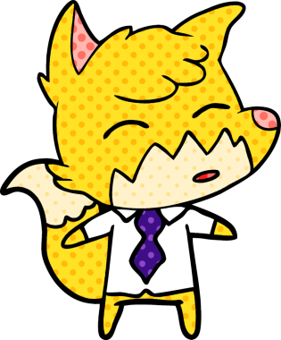 bir insan tarafından çizilmiş tilki çizgi filmi