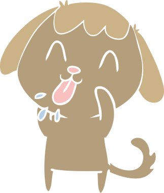 bir insan tarafından çizilmiş kaba köpek düz renk karikatürü