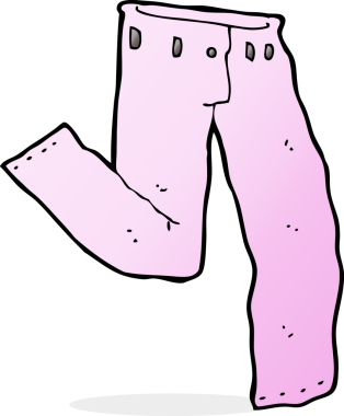 Bir insan tarafından çizilmiş pembe bir pantolon.