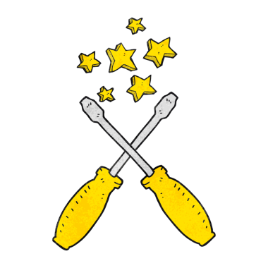 Bir insan tarafından çizilmiş el yazısı desen çizgi film tornavidaları