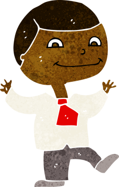 Bir insan tarafından çizilmiş mutlu çocuk çizgi filmi.