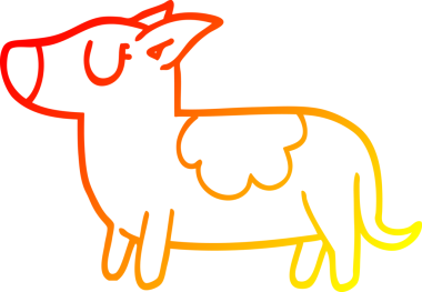 Bir insan tarafından çizilmiş bir çizgi filmin sıcak gradyan çizimi