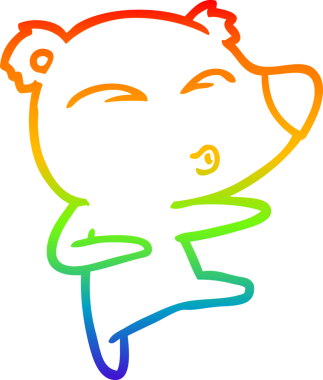 gökkuşağı gradyan çizgi çizimi bir insan tarafından çizilmiş bir karikatür ıslık ayı