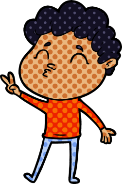 Çizgi film adamı somurtuyor Bir insan tarafından çizilmiş