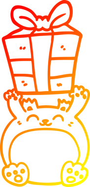 Bir insan tarafından çizilmiş şirin bir çizgi film Noel ayısının sıcak çizgi çizimi