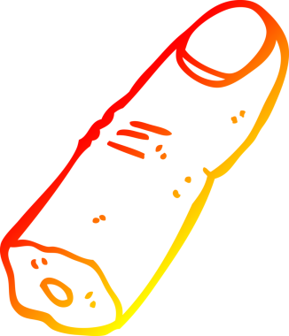 Bir insan tarafından çizilmiş bir çizgi filmin sıcak gradyan çizimi