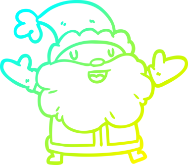 Bir insanın çizdiği Noel Baba 'nın soğuk gradyan çizgisi.