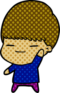 Bir insan tarafından çizilmiş kendini beğenmiş bir çocuk.