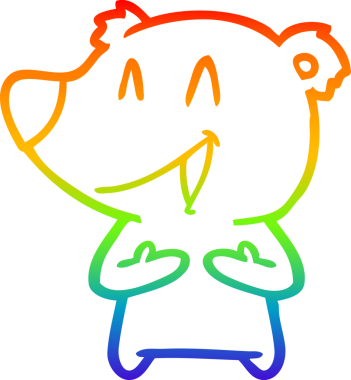 Gökkuşağı gradyan çizgisi Bir insan tarafından çizilmiş gülen ayı karikatürü