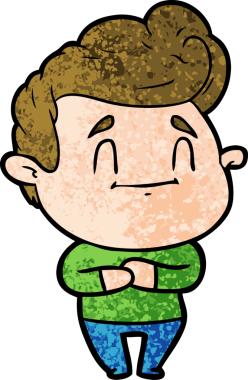 Bir insan tarafından çizilmiş mutlu çizgi film adamı.