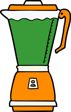 bir insan tarafından çizilmiş karikatür yemek işlemcisi