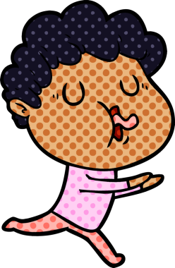 Bir insan tarafından çizilmiş çizgi film şarkıcısı.