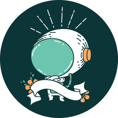 Bir insan tarafından çizilmiş dövme stili astronotun simgesi