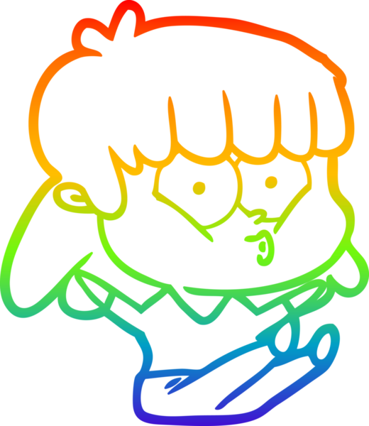 gökkuşağı gradyan çizimi bir insan tarafından çizilmiş bir çizgi film ıslık kızı