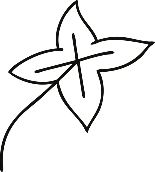 Bir insan tarafından çizilmiş bir sonbahar yaprağının çizgi çizimi