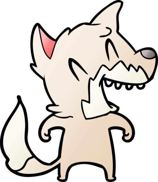Bir insan tarafından çizilmiş gülen tilki çizgi filmi.