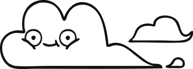 Bir insan tarafından çizilmiş beyaz bir bulutun çizgi çizimi