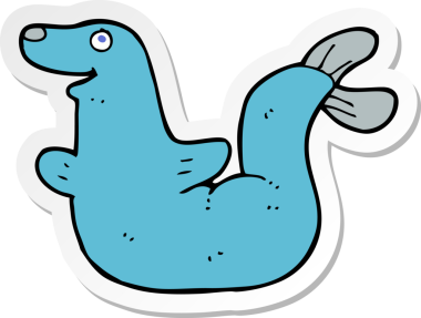 Bir insan tarafından çizilmiş karikatür mührü çıkartması.