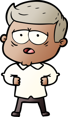 Bir insan tarafından çizilmiş yorgun bir adam.