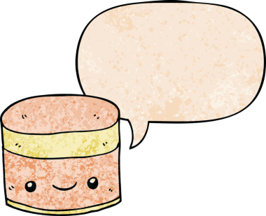 Bir insan tarafından çizilmiş retro doku biçiminde konuşma baloncuğu olan 174. Katman