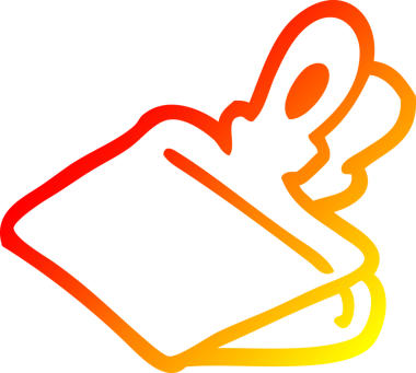 Bir insan tarafından çizilmiş bir karikatür kağıdının sıcak gradyan çizimi