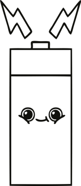 Bir insan tarafından çizilmiş bir pilin çizgi çizimi