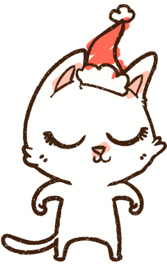 Bir insan tarafından çizilen Noel Kedisi Tebeşiri