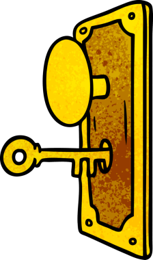 Bir insan tarafından çizilmiş el çizimi bir kapı kolu karalaması.