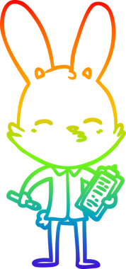 Bir insan tarafından çizilmiş bir ofis tavşanı çizimi.