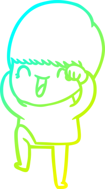 Bir insan tarafından çizilmiş mutlu çizgi film çocuğu çizimi.