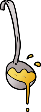 Bir insan tarafından çizilmiş çorba kepçesi.