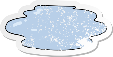 Bir insan tarafından çizilmiş bir su birikintisinin sıkıntılı çıkartması.