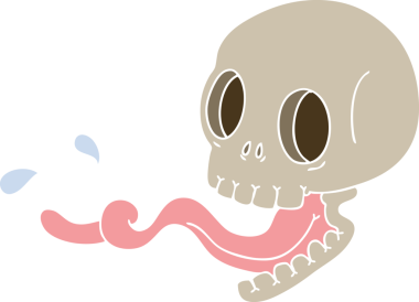 Bir insan tarafından çizilmiş garip bir kafatası.