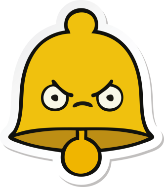 Bir insan tarafından çizilmiş sevimli bir çanın çıkartması.