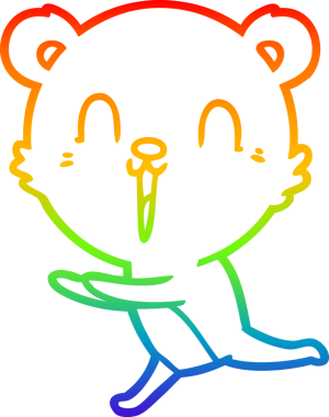 Bir insan tarafından çizilmiş mutlu bir çizgi film ayısının çizimi.