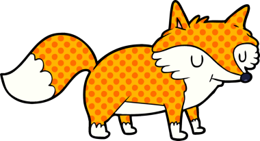 bir insan tarafından çizilmiş tilki çizgi filmi