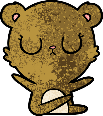 Bir insan tarafından çizilmiş barışçıl çizgi film ayısı.