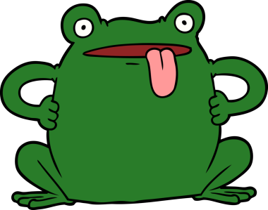 Bir insan tarafından çizilmiş çizgi film karakurbağası.