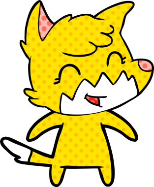 Bir insan tarafından çizilmiş tilki çizgi film karakteri