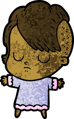 Bir insan tarafından çizilmiş karikatür kadın.