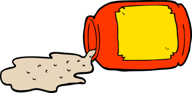 Bir insan tarafından çizilmiş karikatür kavanozu.