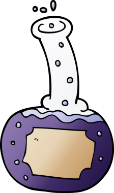 bir insan tarafından çizilmiş karikatür deney iksirleri.