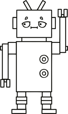 Bir insan tarafından çizilmiş robot çizimi