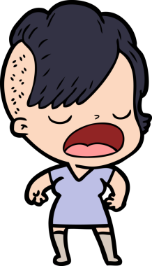 Bir insan tarafından çizilmiş havalı hippi kız çizgi filmi.