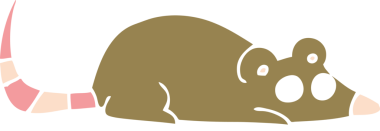 bir insan tarafından çizilmiş düz renk çizgi film faresi