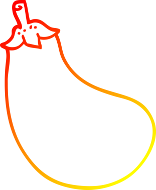 Bir insan tarafından çizilmiş bir patlıcan çizgi çizimi.