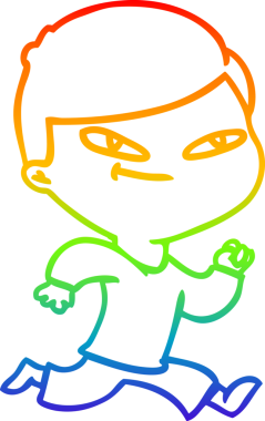 gökkuşağı gradyan çizgi çizimi bir insan tarafından çizilmiş bir çizgi çocuk