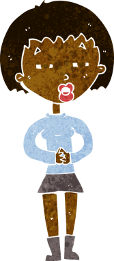 Bir insan tarafından çizilmiş şüpheli bir kız.